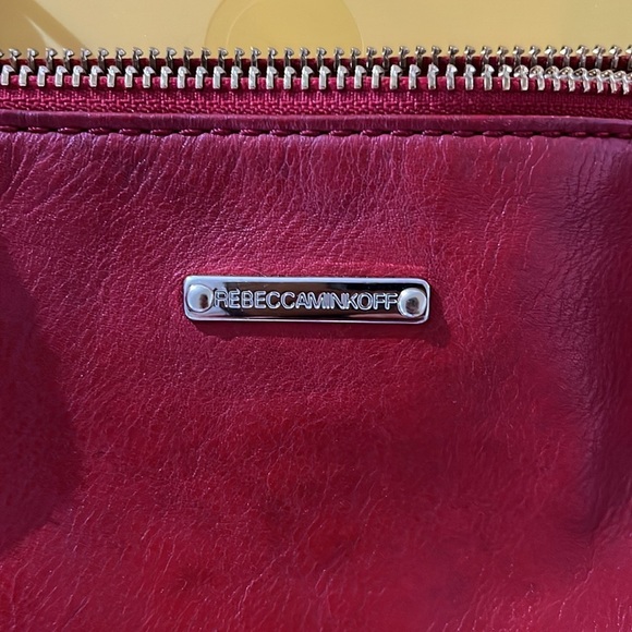 ❤️Rebecca Minkoff Red Leather Stud Crossbody Chain Purse - Picture 5 of 6